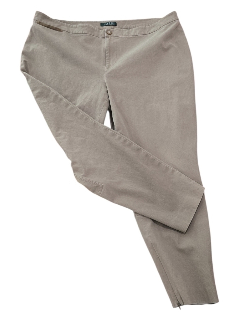 Vintage Lauren Ralph Lauren Taupe Riding Pants Equestrian Zip Ankle. Size 18W